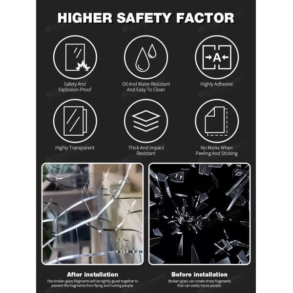 8mil Safety Film Self-Adhesive Explosion Proof Window Security