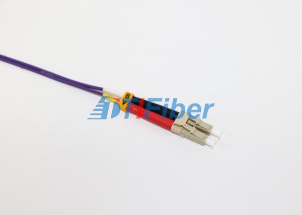 SC - LC Fiber Optic Jumper Cables Violet / Purple OM3 50/125 Cable