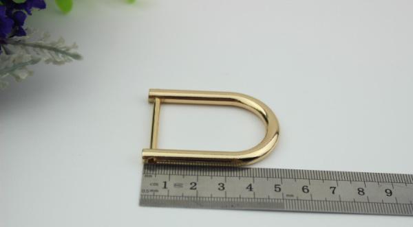 Light gold zinc alloy square metal shiny brand handbag clip lock