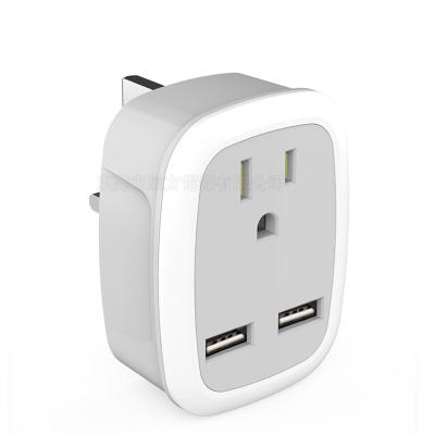 Adaptador de conector de viagem de 250 V Reino Unido para EUA UE Conversor de energia 58*58*56mm