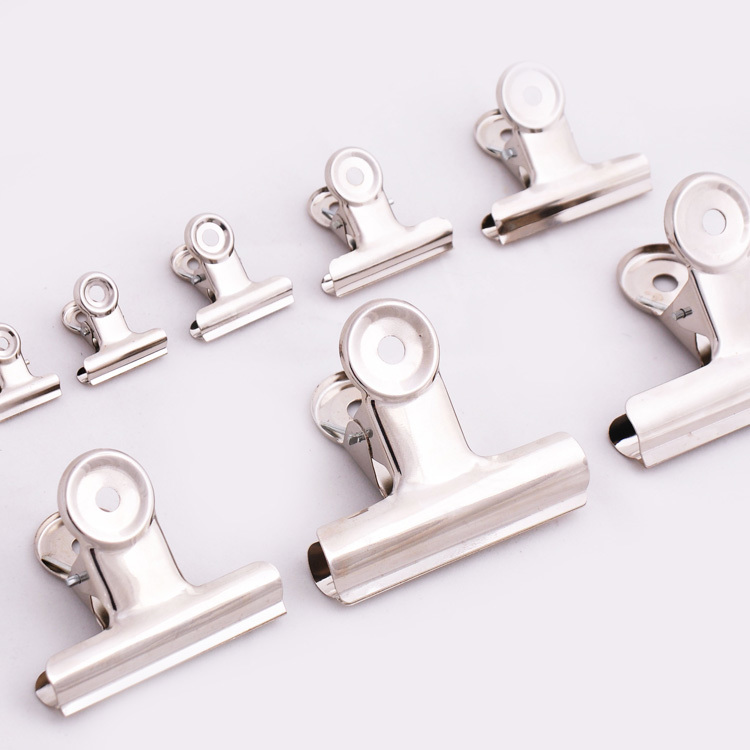 Factory direct office stationery clip 25mm metal silver bulldog clip