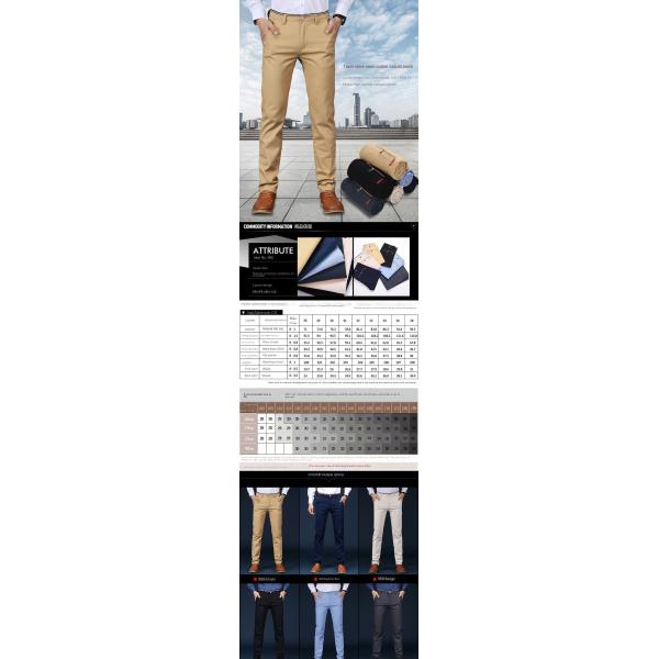2023 Men's Casual Pants in Pencil Pants Pattern with Fly Opening and Zip Placket