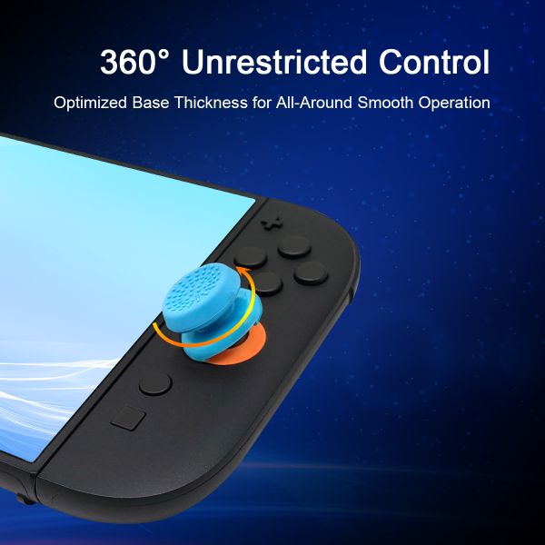 Hybrid PC + Silicone Raised  High & Low Mushroom Joystick Thumb Grips for Nintendo Switch 2 Joy-Con Controller