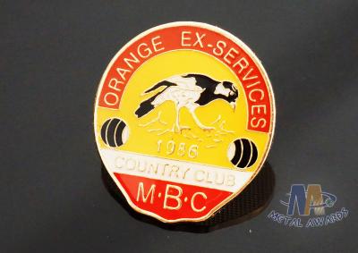 Two Parts Connected Lapel Pin Badges Gold Sivler Copper Plating 40mm Size
