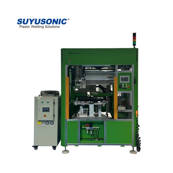 Línea de producción automática de colector de admisión con voltaje de 220V, capacidad de 100-110S/1PCS e inserción en caliente de tuercas de cobre