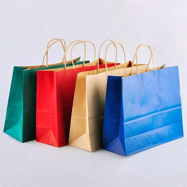 Eco Friendly Carrier White Black Kraft Paper Shopping Bags With Logo