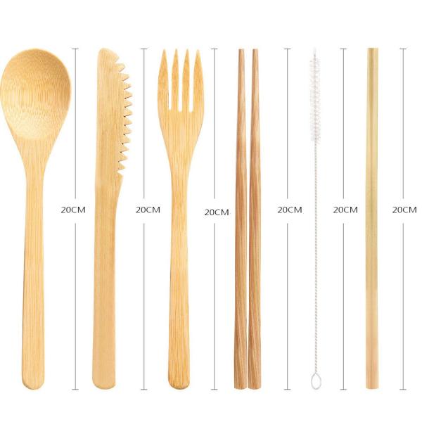 Biodegradable Bamboo Drinking Straws With Cutlery Set For Hot Drinks