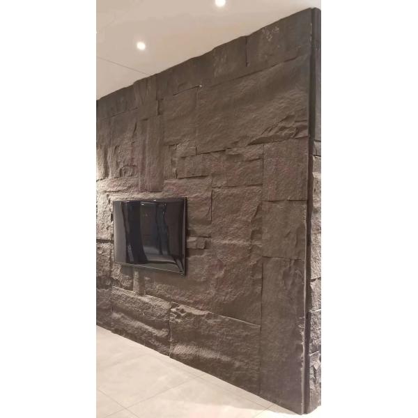 Mushroom Face PU Faux Stone Tiles Exterior Artificial Brick Stone 50mm