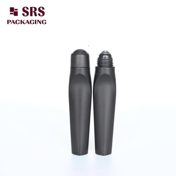 SRS Luxury Plastic Roll On Bottle Matt Black Color 12ml For Eye Cream