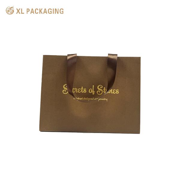 XL Packaging Custom Packaging Box Factory Wholesale Custom Pantone Color Disposable Hotel Using Paper Bag With Golden Strings Handle