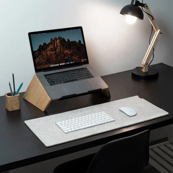 Free Sample Charge Laptop Wood Stand Double Tiers Computer Holder for Computer Monitor