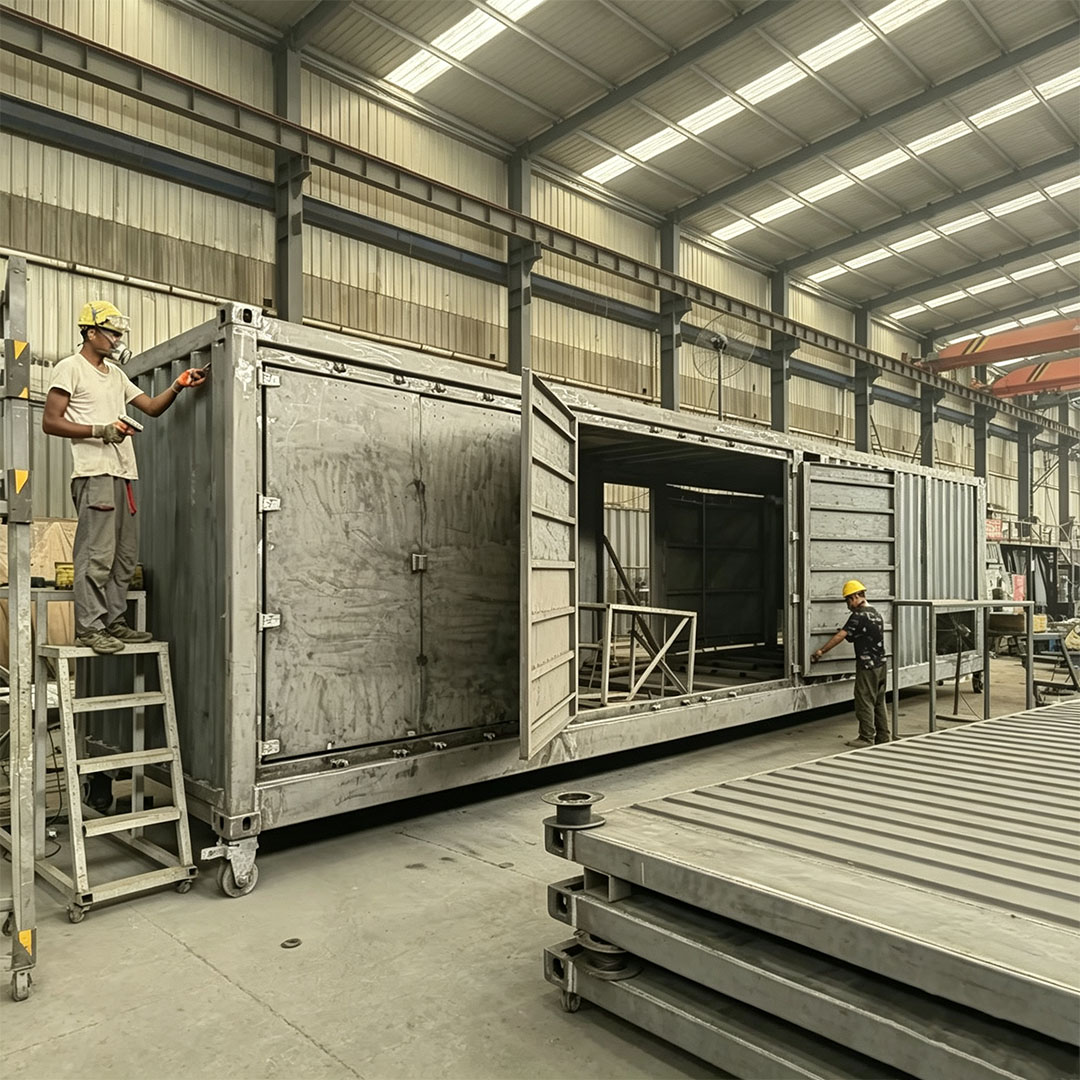 40HC Factory Equipment Heavy Duty Waterproof Industrial Machinery Storage Box Steel Container for Factory Material Storage