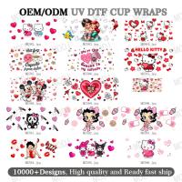 Fabrica Custom UV DTF 16 oz de transferencias de envoltura de tazas frías transferencia de diseños de impresión listos para el envío de tazas