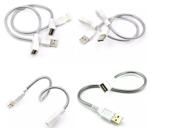 PVC TPE Wire USB Gooseneck Cable Chrome Stainless Flexible Tube 28mm