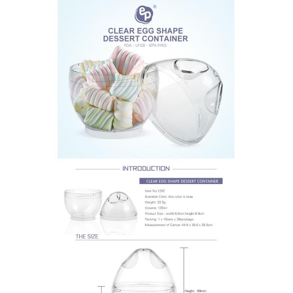 Europe-Pack new products clear disposable ps novelty egg cups for dessert