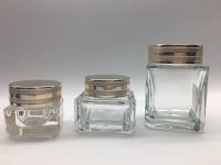 Forma quadrada inferior grossa cosmética de vidro do frasco 20g 50g 110g da parte alta