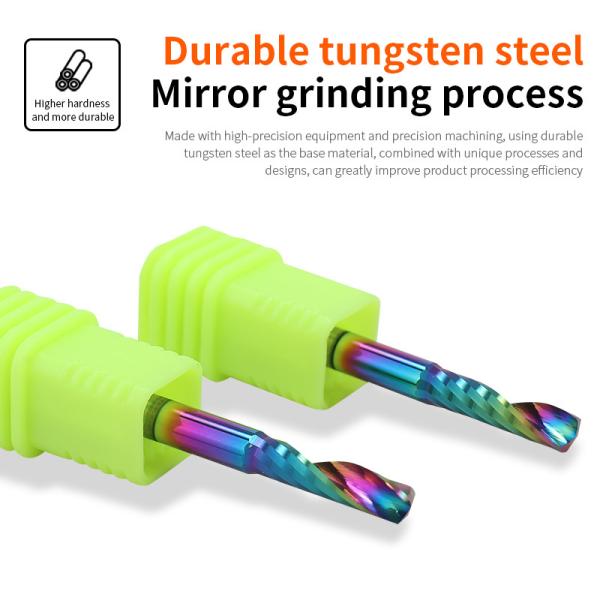 3.175mm Solid Carbide Single O Flute Downcut Spiral Endmill 1F Milling Cutter for Acrylic MDF Aluminum Wooddown-Cut Router Bits