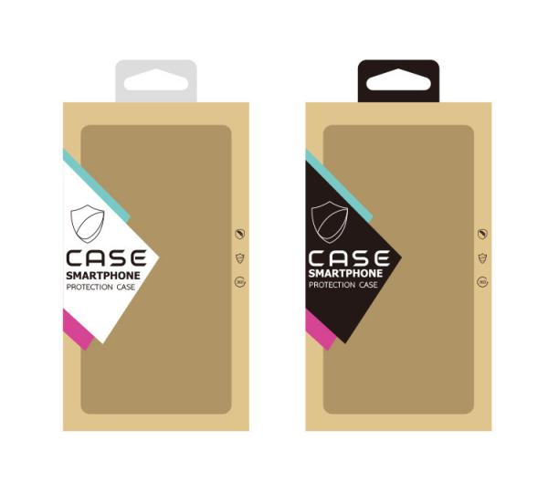 Kraft Corrugated Boxes Retail Mobile Phone Case Packaging Display Embossing