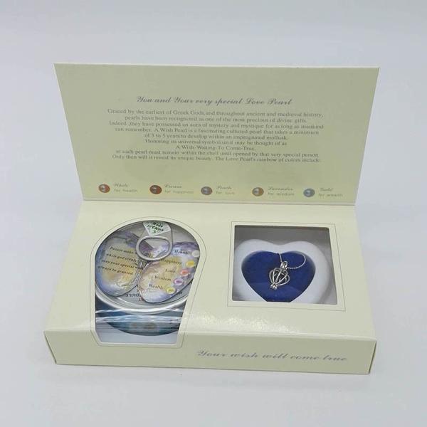 Custom Color Box  Love Pearl Necklace Gift Box With Fashion Cage Pendant for Birthday or Holiday Gift
