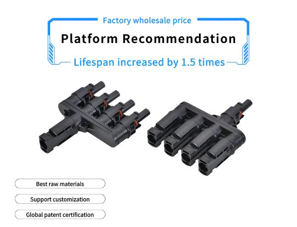 One In Four Solar Panel Connectors Male Female Parallel Branch Connectors ODM OEM