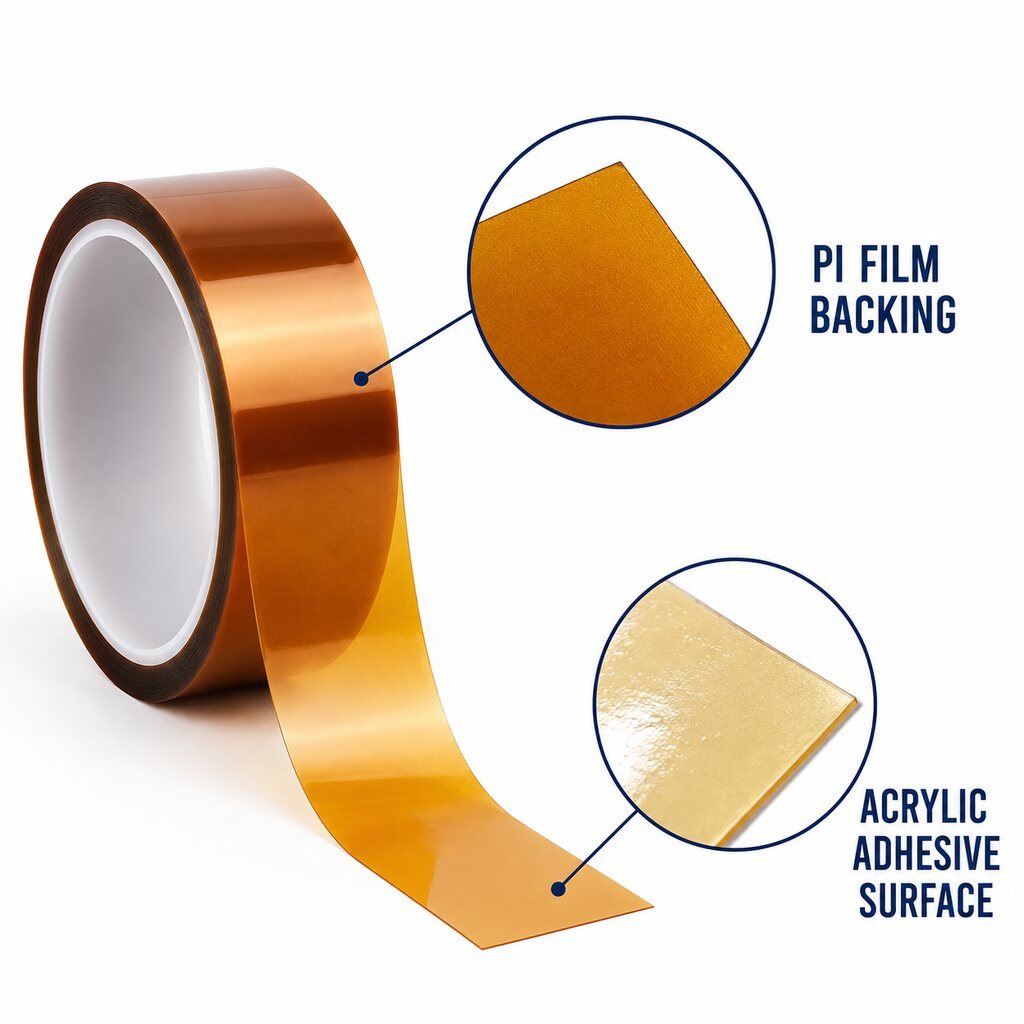 Acrylic Adhesive Polyimide Tape (Acrylic PI Tape / Electrical Insulation Tape) – Single-Sided Acrylic Adhesive for Coil Wrapping, Lead Fixing and Die-Cut Insulation