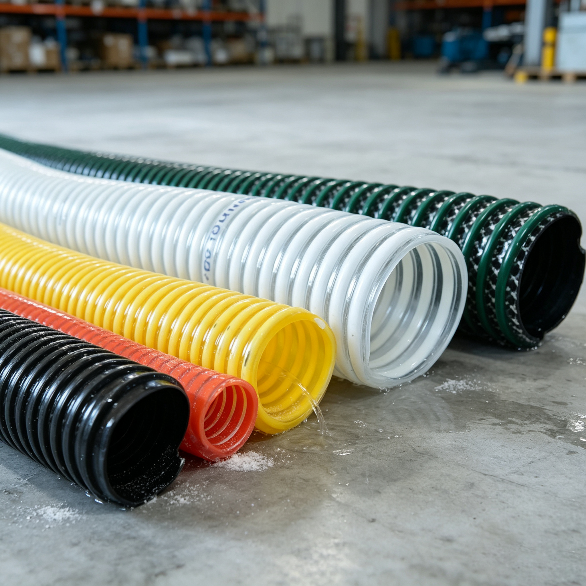 Heavy-duty flexible PVC spiral rib reinforced hose industrial water pump grain sewage vacuum suction hose