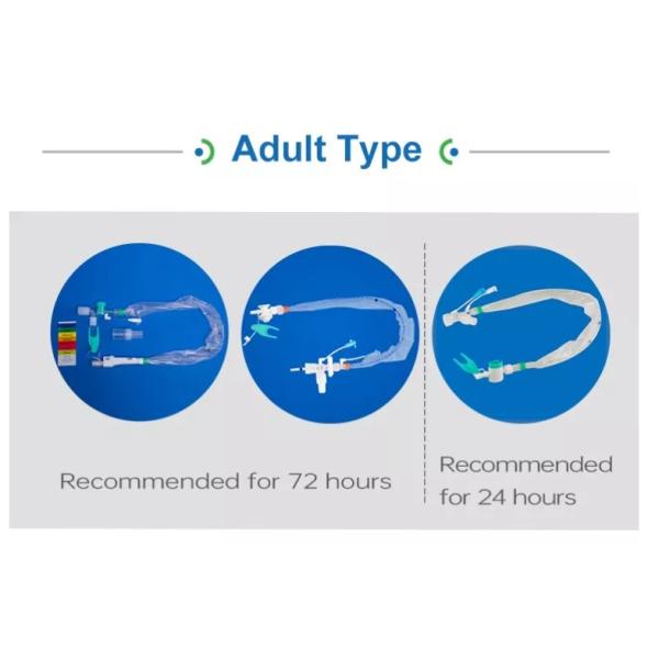 72h Closed Suction Catheter PVC Consumable Medical Supplies 16fr Single Use