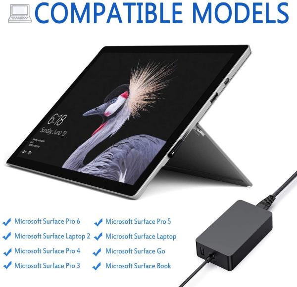 44W 15V 2.58A Microsoft Surface Pro Charger Power Supply For Laptop