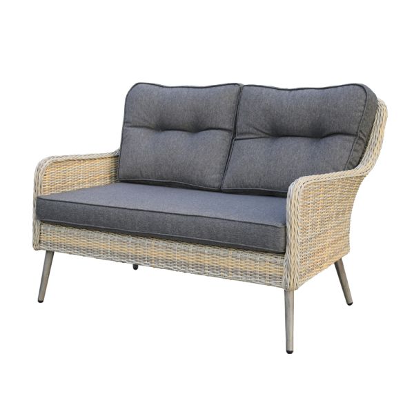 Outdoor Backyard Furniture PE Rattan Chairs With Cushion and Patio Table Luxury Garden Set