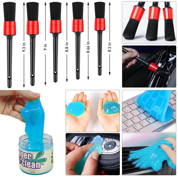Outils de nettoyage de voiture ensemble 24 pièces brosse détaillante automatique éponge de cire lavage intérieur extérieur