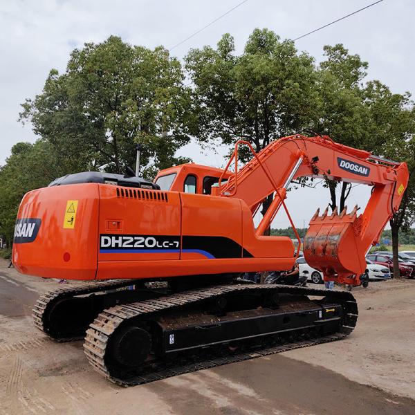 DH220-7 Used Doosan Excavators 1.1m3 Bucket Capacity 108kw Rated Power