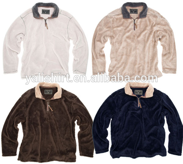 Half Zip Contrast Collar Sherpa Pullover Sweatshirt , True Grit Sherpa Pullover