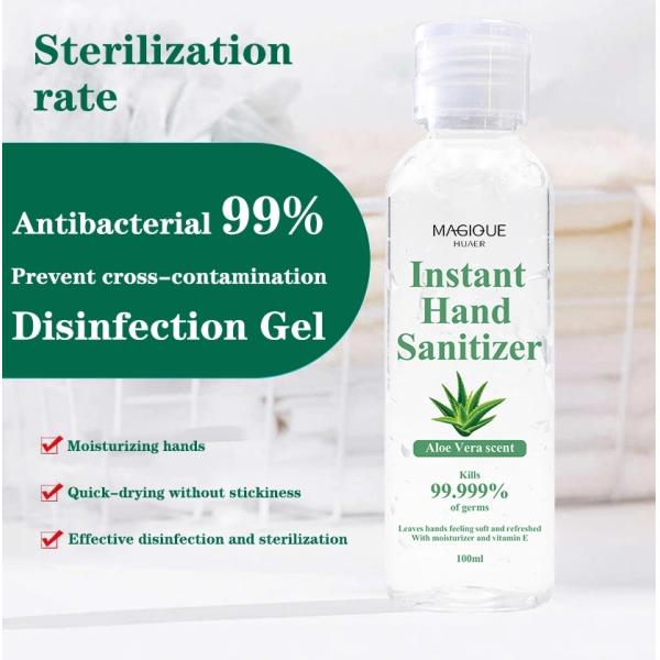 75% Alcohol Hand Sanitizer Gel 100ml Pocket 99.99% Antibacterial Waterless Aloe