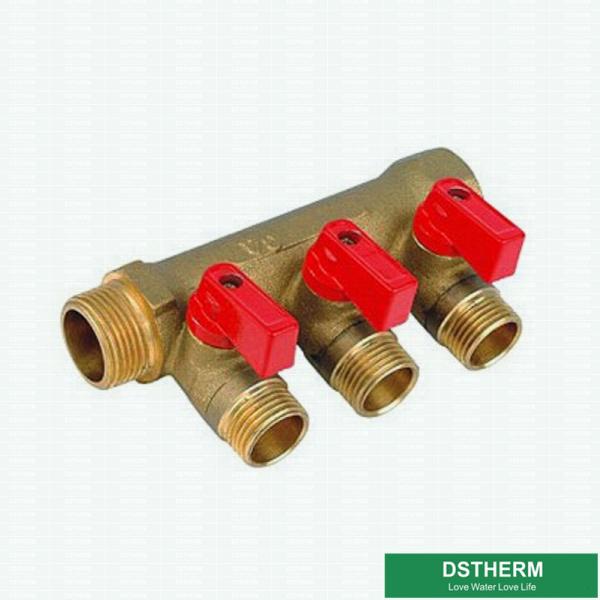 Two Ways To Six Ways Brass Water Separators Manifolds For Pex Pipe Customized Logo For Hot Water Supplying