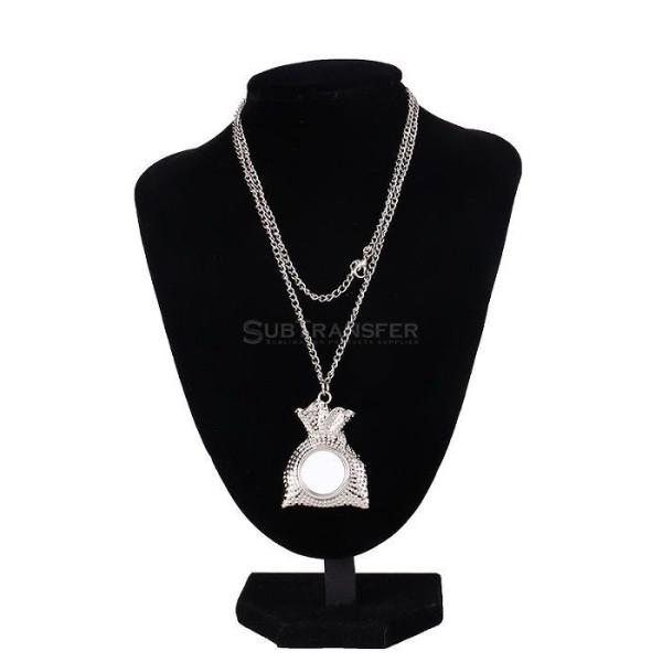 Personalized Sublimation Christmas Lucky Bag Hanging Pendant Necklace custom metal necklace