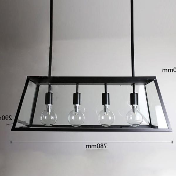 Loft Rectangle Pendant Lights with Glass Lampshade Vintage pendant lamp Fixtures (WH-VP-22)
