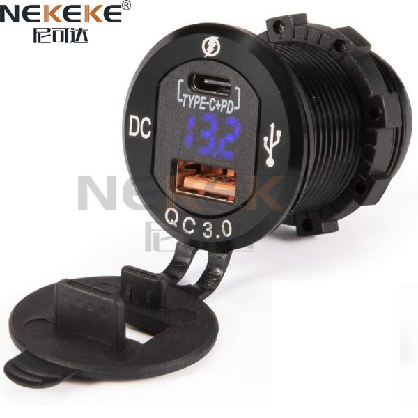 Waterproof Marine Power Socket with QC3.0 Fast Charging and ABS Material for 12V/24V Vehicles