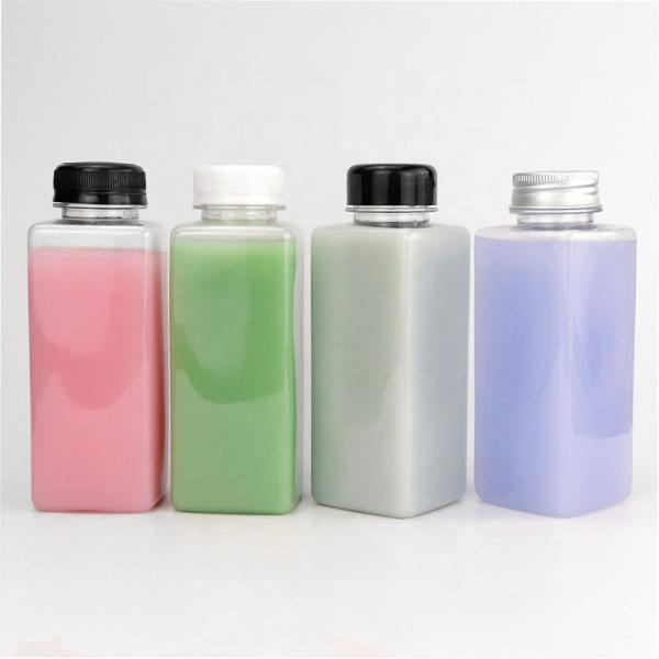 Wide Mouth 2 Oz Square Plastic Bottles Portable Fresh Juice Bottles