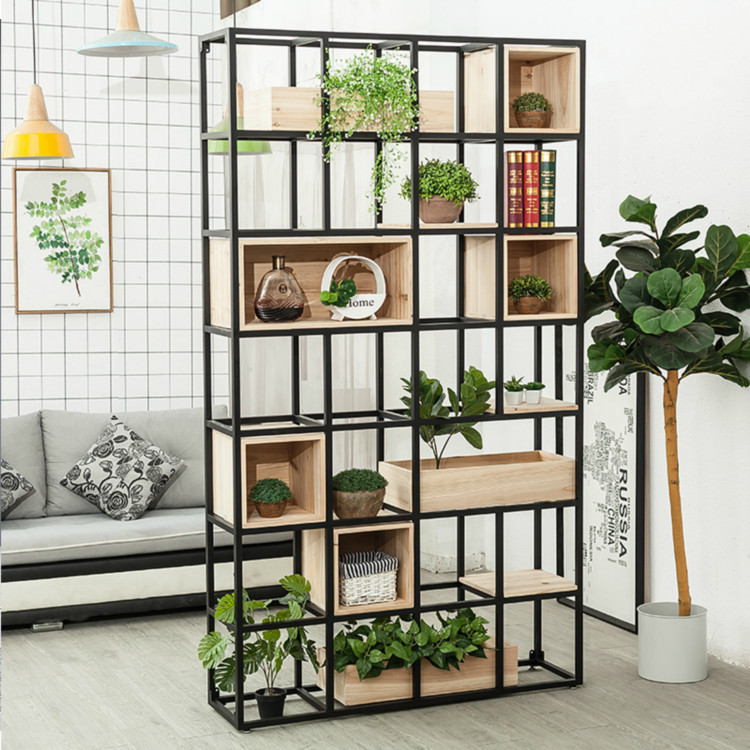 Modern Aluminum Open Book Shelf Display Shelf Mdf Wall Shelf