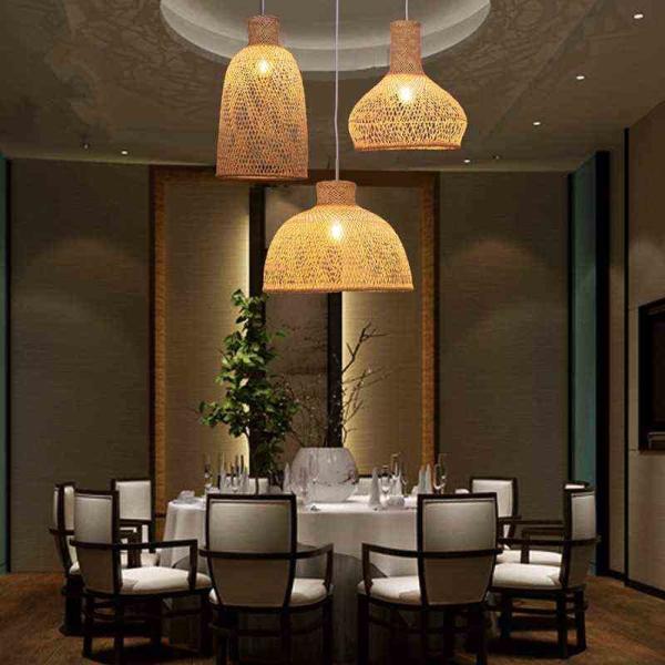 Wicker basket pendant lights Kitchen Dining room Sitting room Decor (WH-WP-18)
