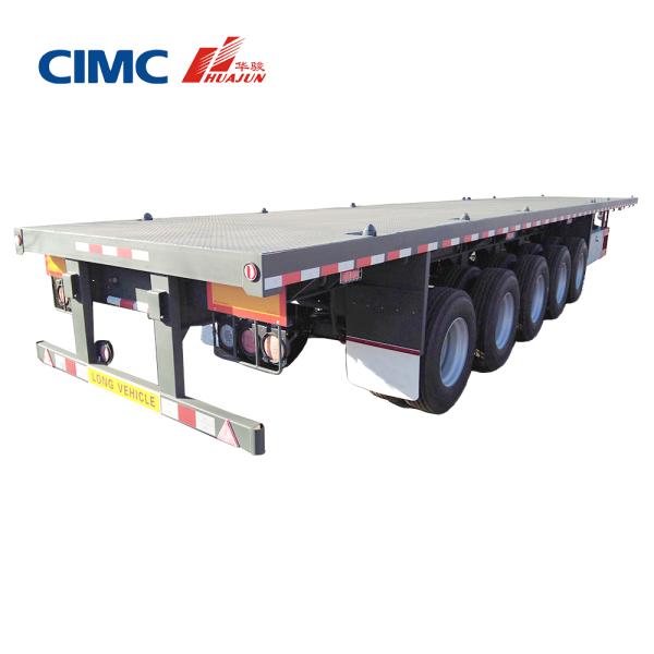 CIMC HUAJUN Flatbed Container Semi Trailer with 12 Twist Locks and Custom's Requirement