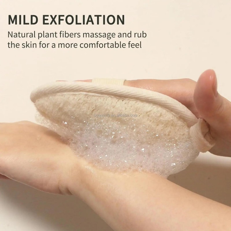 100% Natural Exfoliating Loofah Flat Body Scrubber Egyptian Bath Sponge