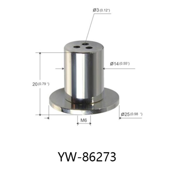 Three Holes Ceiling Plate Hardware M6 Female Thread Brass Plated Nickel YW86273