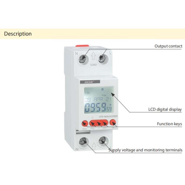 DT9-163 2-MODULE Programmable Switch AC/DC12V-240V AC 230V 50-60Hz 63A/AC1