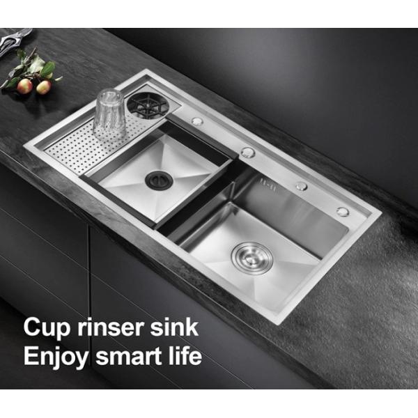 31 Inch Stainless Steel Kitchen Sink Glass Rinser Cup Washer