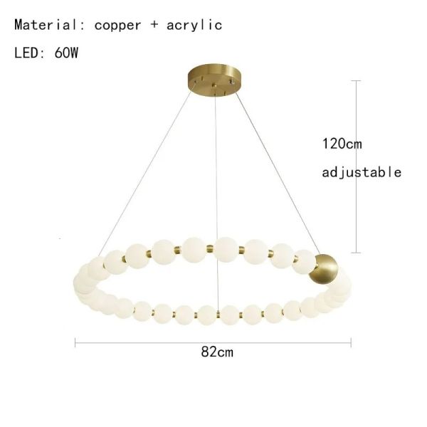 Round Ring Hanging Lamp Frosted Ball Ceiling Chandelier High Quality Living Room Dining Room Hanging Light (WH-AP-666)