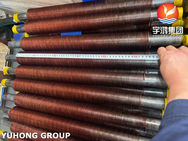ASTM A106 Gr.B Embedded Finned Tube with Cu-T2 Fins For Process Gas Coolers