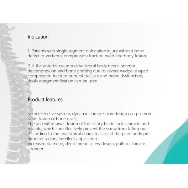 Spine Anterior Cervical Plate Titanium Cervical Plate Implant Orthopedic Surgery CE Certification