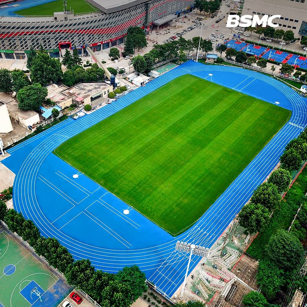 High Shock Absorption World Athletics Certified 13mm Hybrid System Running Track System Bset Performance Track and Field for Stadium