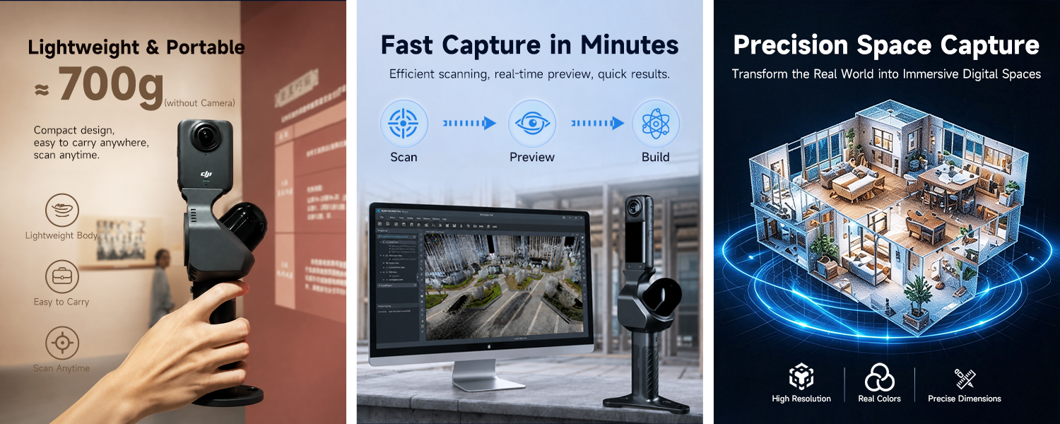 Pocket 3D Portable 3D Scanner for Reality Capture, Digital Twins and 3DGS Modeling